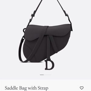 NEW with bag & box!! Dior medium matte black Saddle bag with authentication card